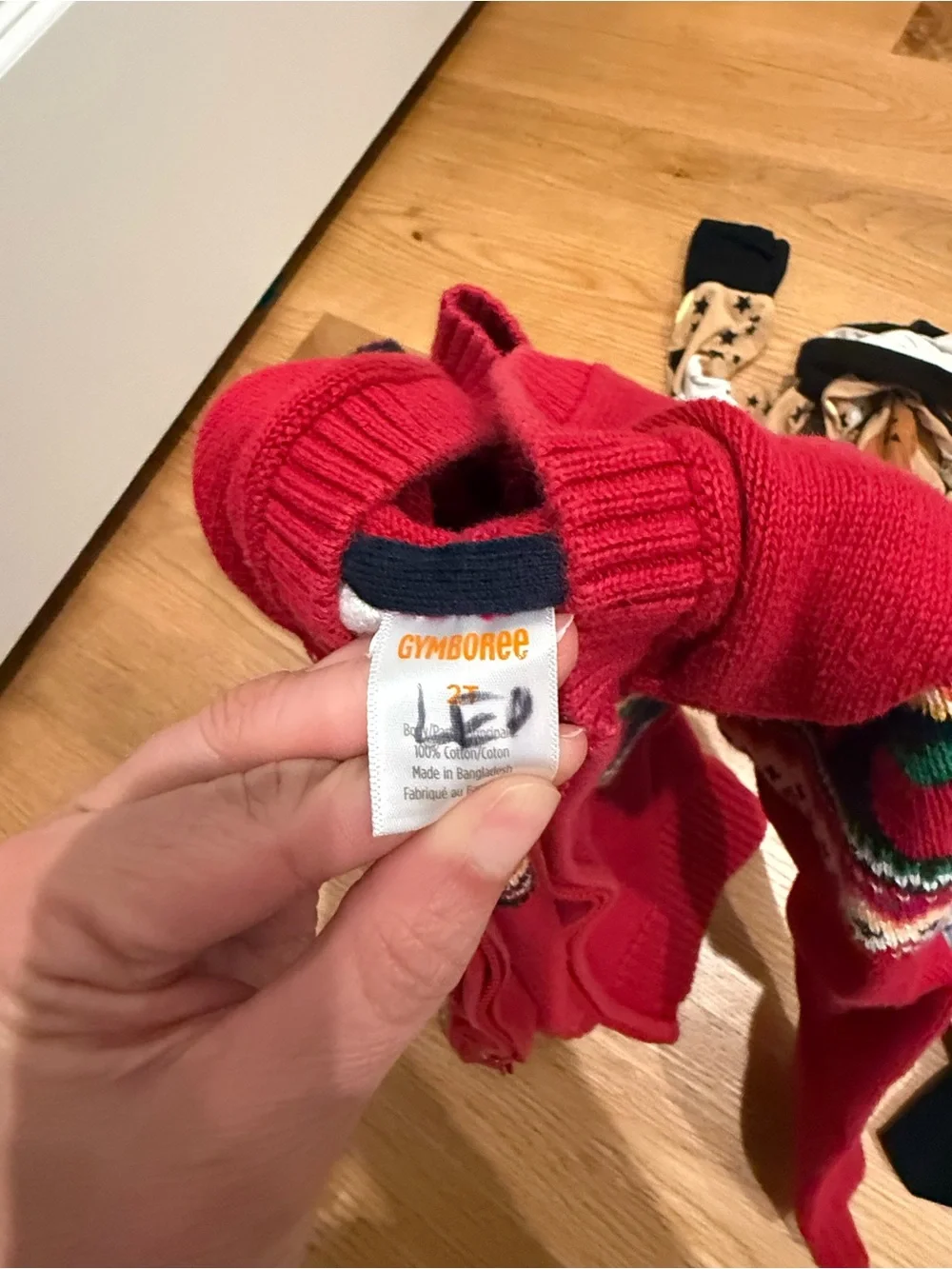 Gymboree Red Hooded Knit Apple zip up